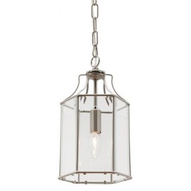 Cougar-Arcadia 40W S.E.S.Pendant Light-Clear Bevelled - Satin Chrome